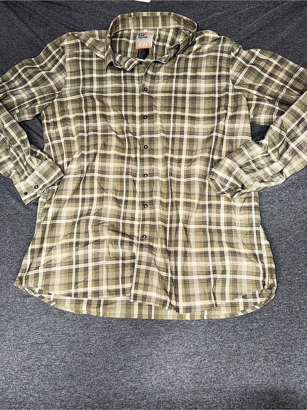 5.11 Tactical Igor Plaid Long Sleeve Shirt Men's Green & Gray Large